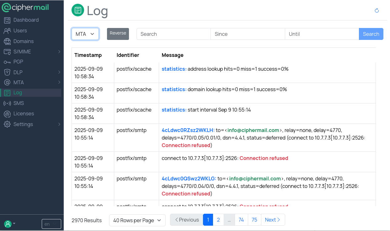 Log view
